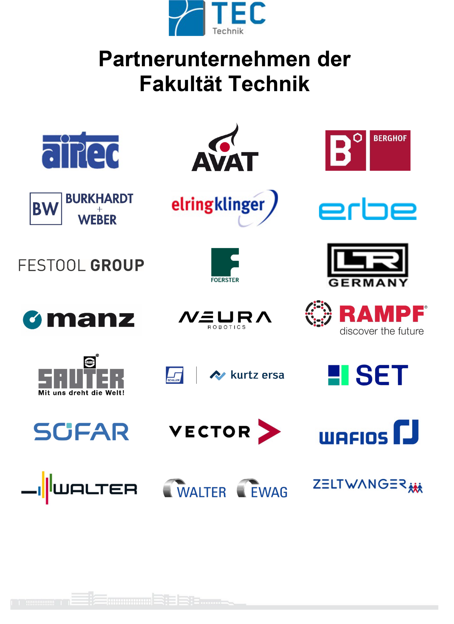 Übersicht Industriepartner Mechatronik