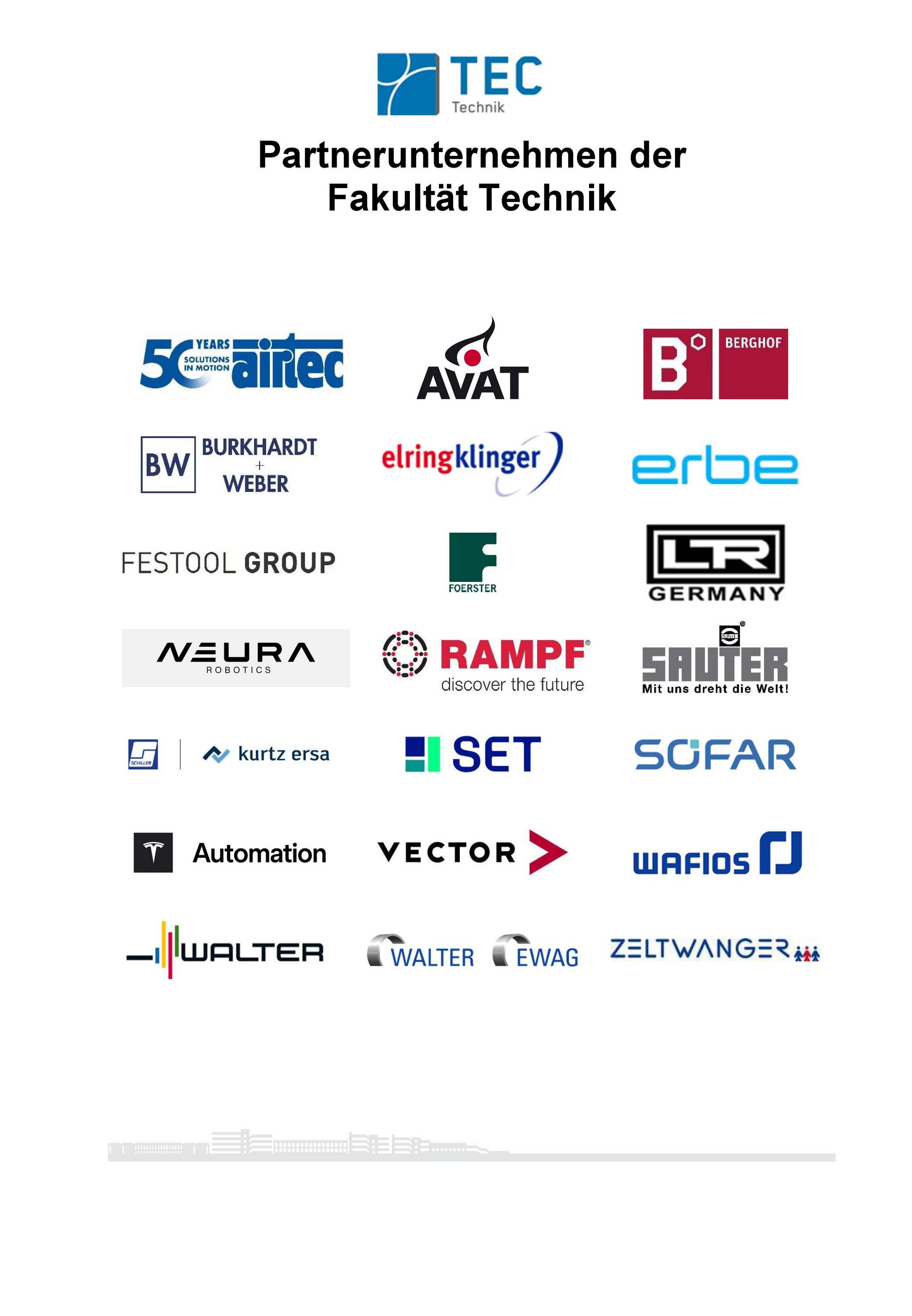 Übersicht Industriepartner Mechatronik