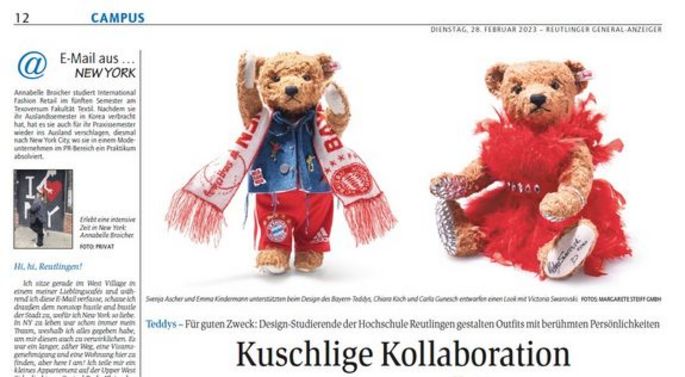 FC Bayern Hochschule Reutlingen Steiff-Charity-Bär